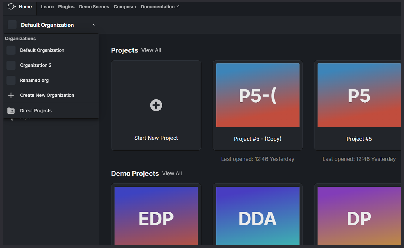 Organization selector image