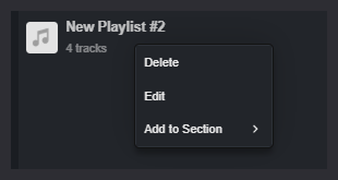 Playlist Item Menu