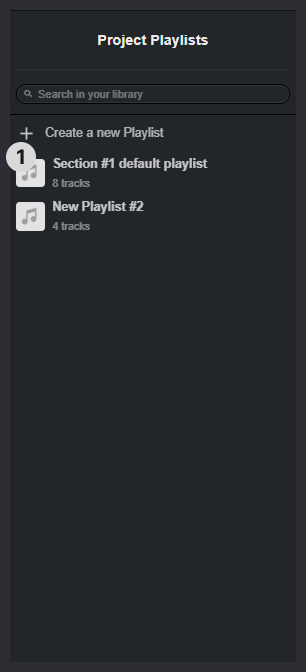 Project Playlists Panel